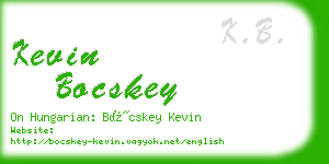 kevin bocskey business card